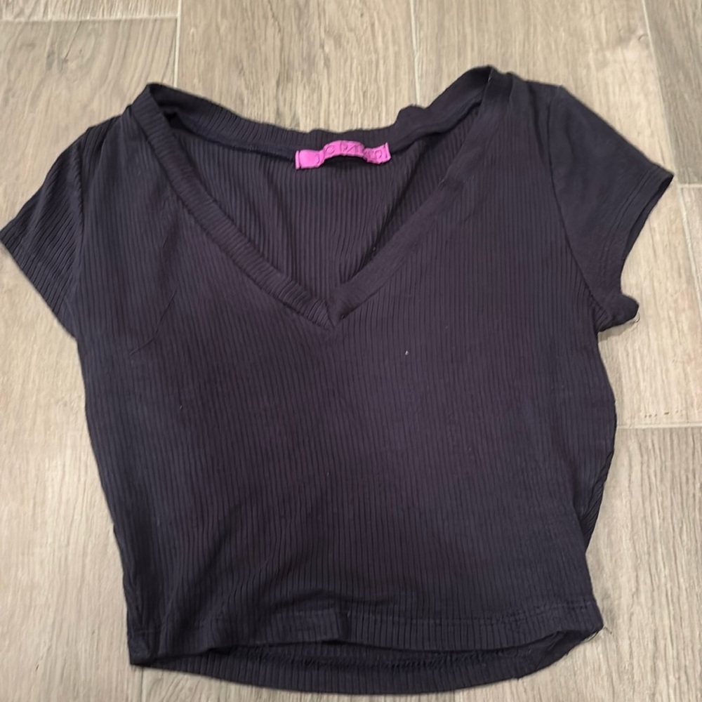 Jac Parker Women’s Black Cropped T-Shirt Size S